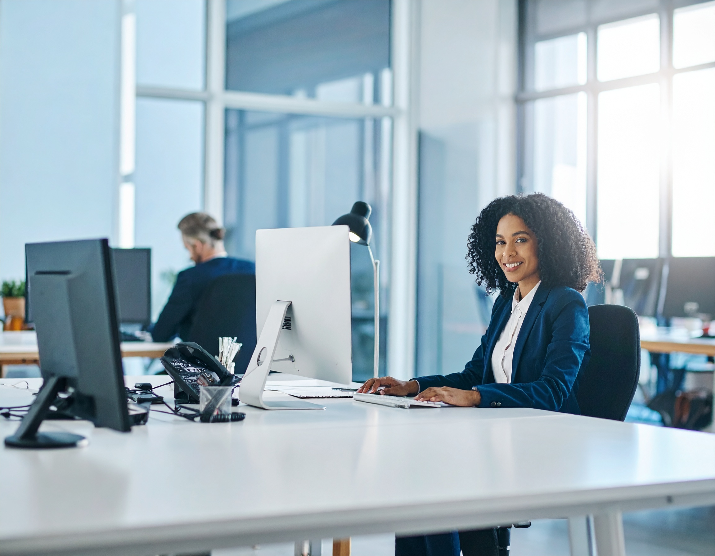 Professional woman working at modern office